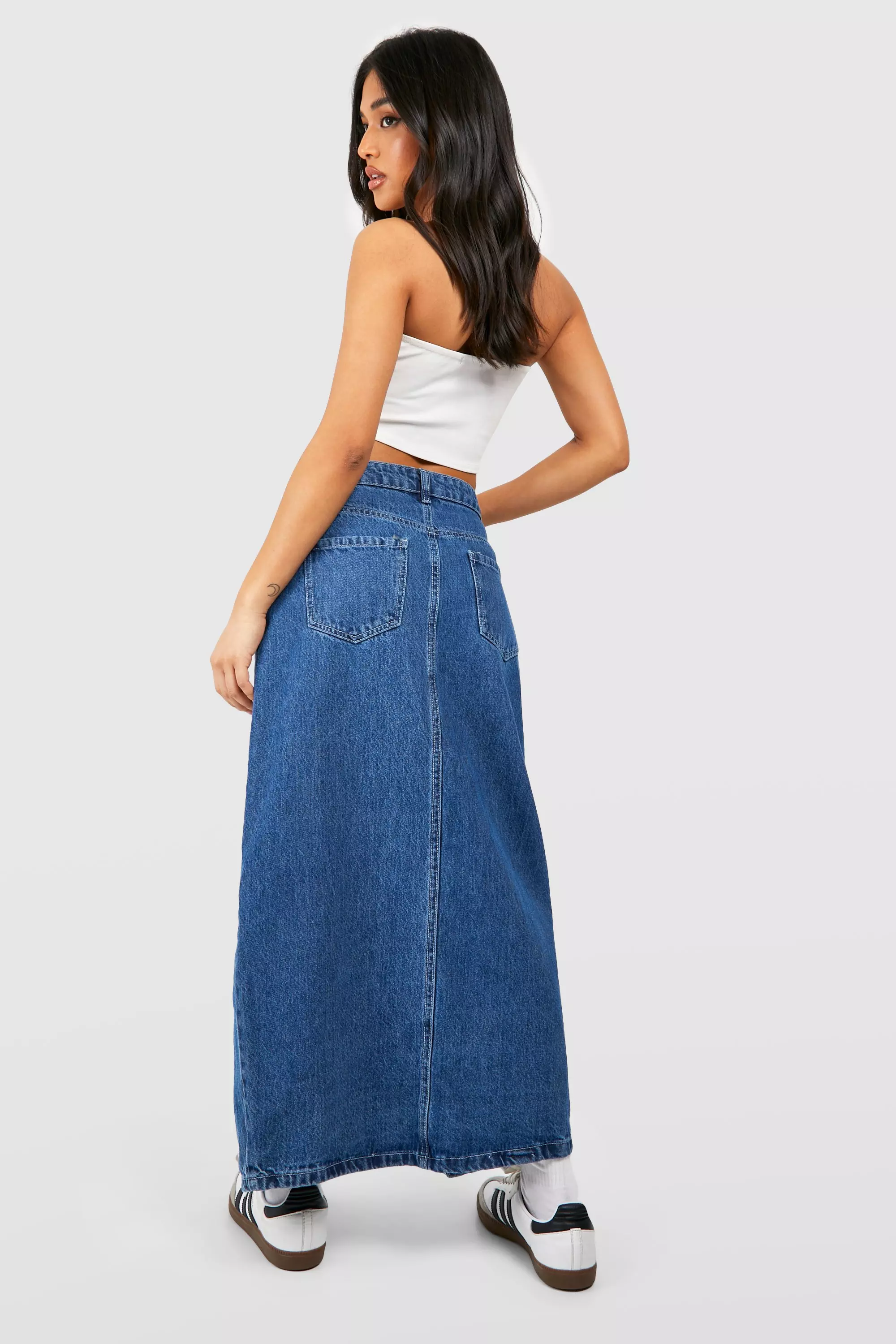 Long denim cheap skirt petite